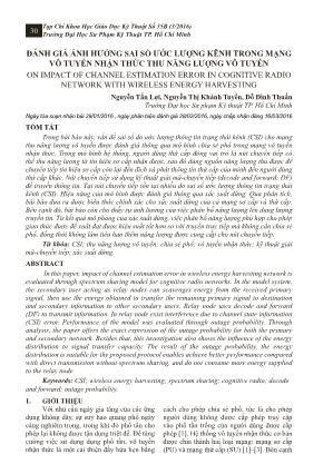 Đánh giá ảnh hưởng sai số ước lượng kênh trong mạng vô tuyến nhận thức thu năng lượng vô tuyến