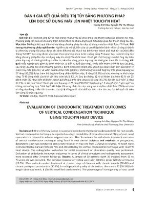 Đánh giá kết quả điều trị tủy bằng phương pháp lèn dọc sử dụng máy lèn nhiệt  Touch’N Heat