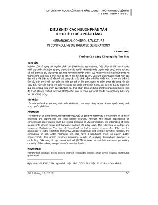 Điều khiển các nguồn phân tán theo cấu trúc phân tầng