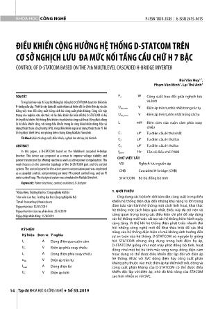 Điều khiển cộng hưởng hệ thống D-STATCOM  trên cơ sở nghịch lưu đa mức nối tầng cầu chữ H 7 bậc