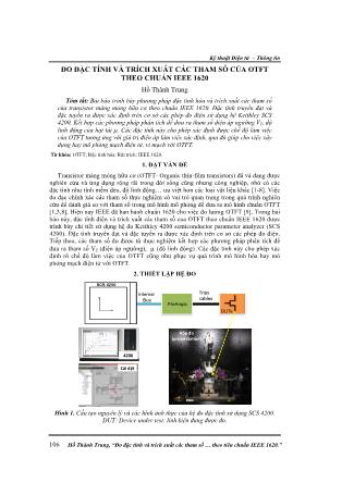 Đo đặc tính và trích xuất các tham số của OTFT theo chuẩn IEEE 1620