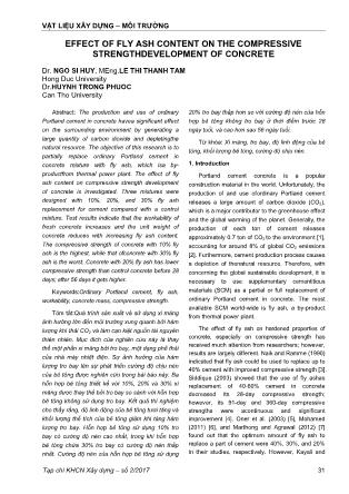 Effect of fly ash content on the compressive strengthdevelopment of concrete