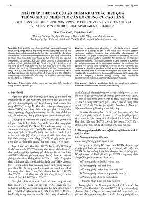 Giải pháp thiết kế cửa sổ nhằm khai thác hiệu quả thông gió tự nhiên cho căn hộ chung cư cao tầng