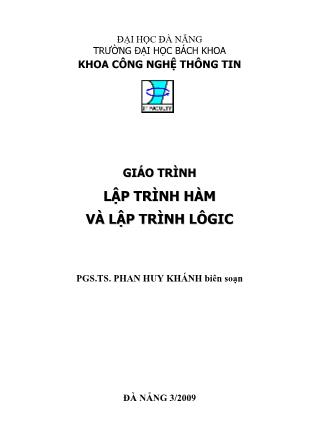 Giáo trình Lập trình hàm và lập trình lôgic - Phan Huy Khánh (Phần 1)