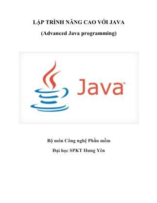 Giáo trình Lập trình nâng cao với Java (Advanced Java programming)
