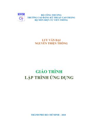 Giáo trình Lập trình ứng dụng (Phần 1)