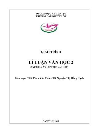 Giáo trình Lí luận Văn học 2 - Phan Văn Tiến (Phần 1)