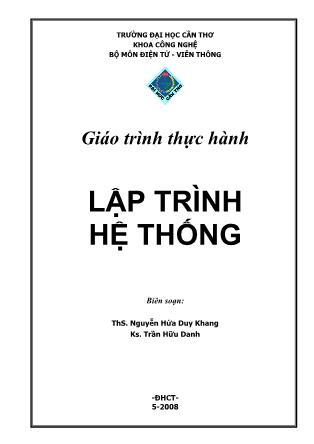 Giáo trình thực hành Lập trình hệ thống - Nguyễn Hứa Duy Khang (Phần 1)