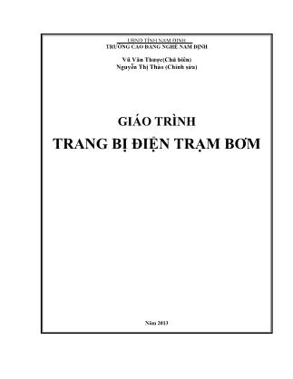 Giáo trình Trang bị điện trạm bơm (Phần 1)