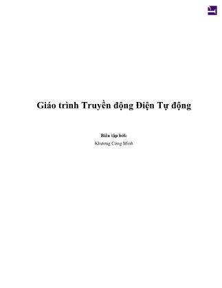 Giáo trình Truyền động điện tự động - Khương Công Minh