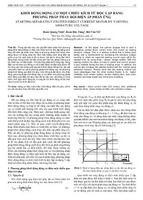 Khởi động động cơ một chiều kích từ độc lập bằng phương pháp thay đổi điện áp phần ứng