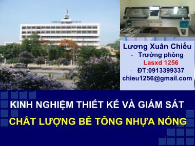 Kinh nghiệm thiết kế và giám sát chất lượng bê tông nhựa nóng