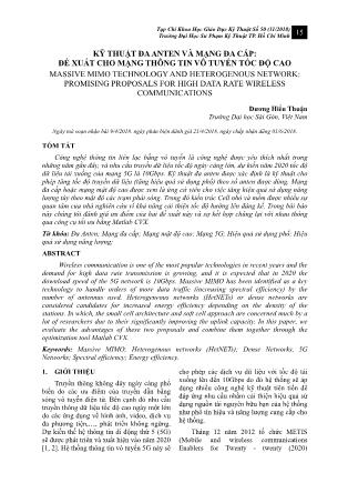 Kỹ thuật đa anten và mạng đa cấp: đề xuất cho mạng thông tin vô tuyến tốc độ cao