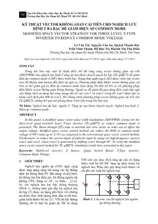 Kỹ thuật vector không gian cải tiến cho nghịch lưu hình T ba bậc để giảm điện áp common mode