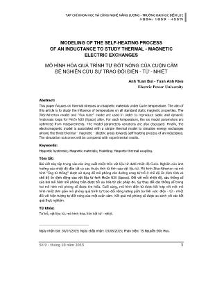 Mô hình hóa quá trình tự đốt nóng của cuộn cảm để nghiên cứu sự trao đổi điện-từ-nhiệt