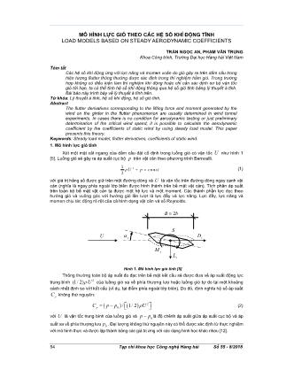 Mô hình lực gió theo các hệ số khí động tĩnh load models based on steady aerodynamic coefficients