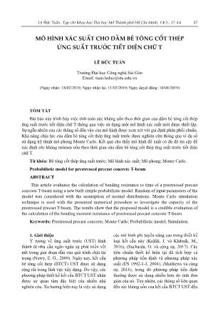 Mô hình xác suất cho dầm bê tông cốt thép ứng suất trước tiết diện chữ T