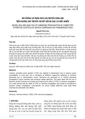 Mô phỏng và phân tích lan truyền sóng hài trên đường dây truyền tải kết nối bù dọc có điều khiển