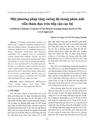 Một phương pháp tăng cường độ tương phản ảnh viễn thám dựa trên tiếp cận cục bộ