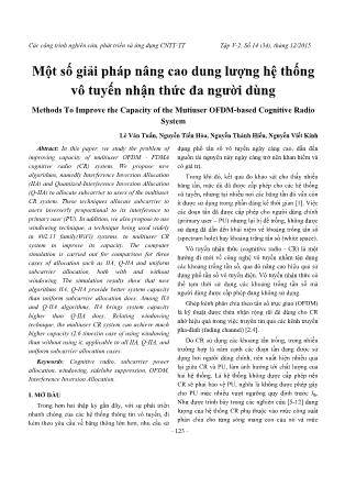 Một số giải pháp nâng cao dung lượng hệ thống vô tuyến nhận thức đa người dùng