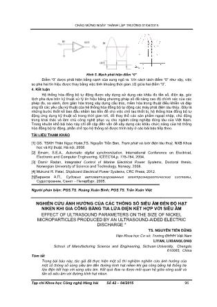 Nghiên cứu ảnh hưởng của các thông số siêu âm đến độ hạt niken khi gia công bằng tia lửa điện kết hợp với siêu âm