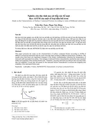 Nghiên cứu đặc tính ma sát tiếp xúc bề mặt theo ASTM của một số loại dầu bôi trơn