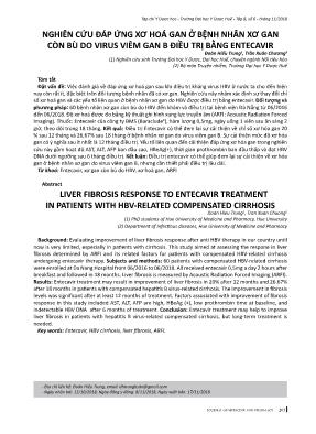 Nghiên cứu đáp ứng xơ hoá gan ở bệnh nhân xơ gan còn bù do virus viêm gan B điều trị bằng Entecavir