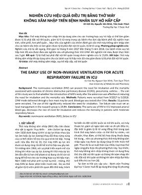 Nghiên cứu hiệu quả điều trị bằng thở máy không xâm nhập trên bệnh nhân suy hô hấp cấp