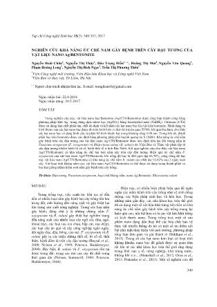 Nghiên cứu khả năng ức chế nấm gây bệnh trên cây đậu tương của vật liệu nano  (Ag/Bentonite)