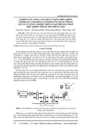 Nghiên cứu nâng cao chất lượng điều khiển chính xác cho động cơ pmsm ứng dụng trong sản xuất công nghiệp trên cơ sở phương pháp điều khiển trượt mờ thích nghi