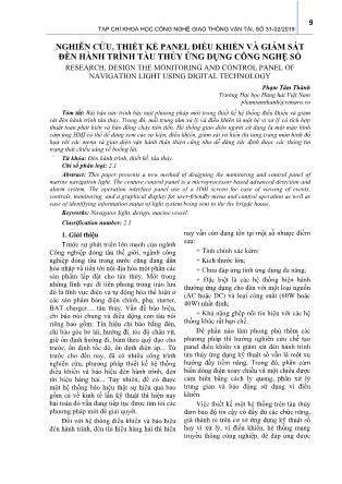 Nghiên cứu, thiết kế panel điều khiển và giám sát đèn hành trình tàu thủy ứng dụng công nghệ số