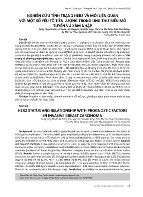 Nghiên cứu tình trạng her2 và mối liên quan với một số yếu tố tiên lượng trong ung thư biểu mô tuyến vú xâm nhập