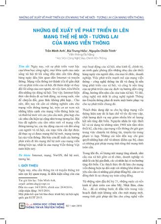 Những đề xuất về phát triển đi lên mạng thế hệ mới -tương lai của mạng viễn thông