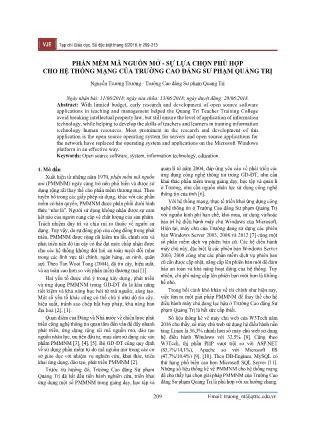Phần mềm mã nguồn mở-Sự lựa chọn phù hợp cho hệ thống mạng của Trường Cao đẳng sư phạm Quảng Trị