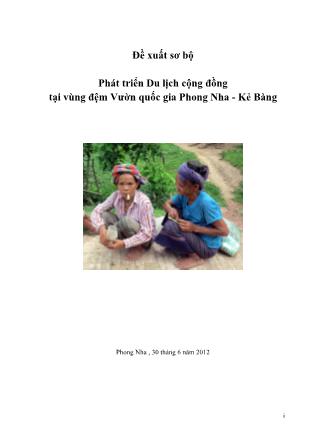 Phát triển Du lịch cộng đồng tại vùng đệm Vườn quốc gia Phong Nha - Kẻ Bàng