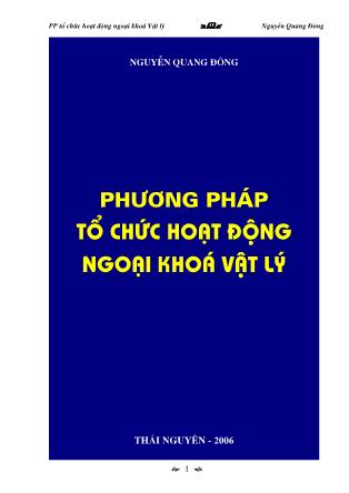 Phương pháp tổ chức hoạt động ngoại khoá Vật lý