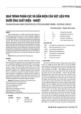 Quá trình phân cực và dẫn điện của vật liệu PEN dưới ứng suất điện-nhiệt