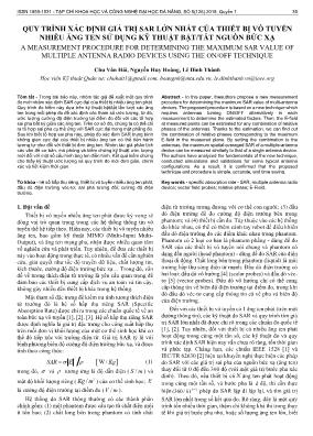 Quy trình xác định giá trị SAR lớn nhất của thiết bị vô tuyến nhiều ăng ten sử dụng kỹ thuật bật/tắt nguồn bức xạ