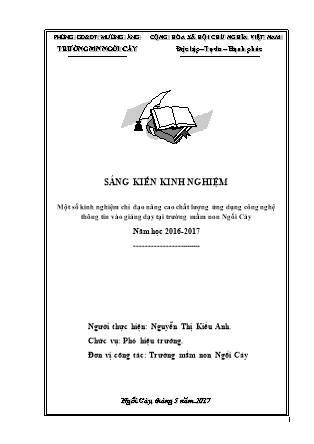 SKKN: Một số kinh nghiệm chỉ đạo nâng cao chất lượng ứng dụng công nghệ thông tin vào giảng dạy tại trường mầm non Ngối Cáy