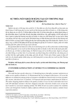 Sự thỏa mãn khách hàng tại sàn thương mại điện tử Sendo.vn