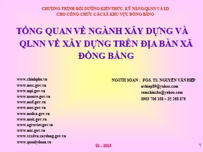 Tài liệu Tổng quan về ngành xây dựng và quản lý nhà nước về xây dựng trên địa bàn xã đồng bằng