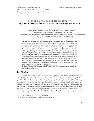 Tăng cường mức độ ổn định của thủy vân dựa trên mô hình ảnh đa tầng và các điểm đặc trưng ảnh