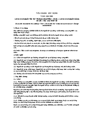 TCXD 228:1998 Lối đi cho người tàn tật trong công trình -  Phần 1: Lối đi cho người dùng xe lăn-yêu cầu thiết kế