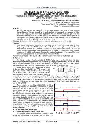 Thiết kế bộ lọc số thông dải sử dụng trong hệ thống nhận dạng bằng tần số vô tuyến