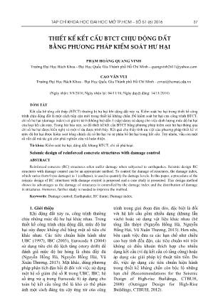 Thiết kế kết cấu btct chịu động đất bằng phương pháp kiểm soát hư hại