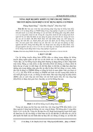 Tổng hợp bộ điều khiển vị trí cho hệ thống truyền động bám điện cơ sử dụng động cơ PMSM