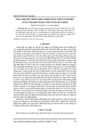 Tổng hợp hệ thống điều khiển bám thích nghi bền vững cho đối tượng phi tuyến bất định