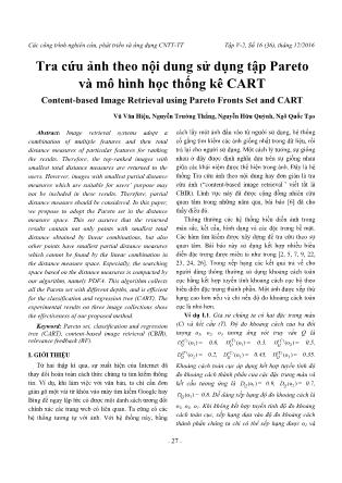 Tra cứu ảnh theo nội dung sử dụng tập Pareto và mô hình học thống kê CART