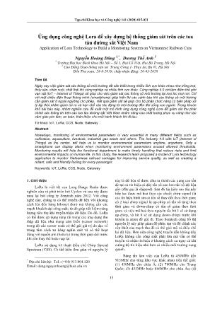 Ứng dụng công nghệ Lora để xây dựng hệ thống giám sát trên các toa tàu đường sắt Việt Nam