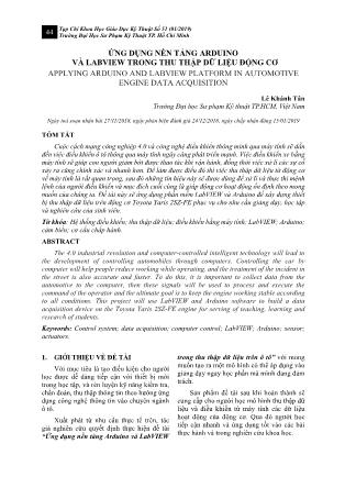 Ứng dụng nền tảng Arduino và LabVIEW trong thu thập dữ liệu động cơ